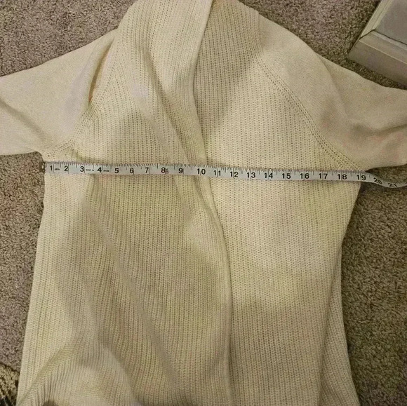 LL Bean Ivory Open Front Cardigan Sweater Size S Petite - Picture 5 of 5